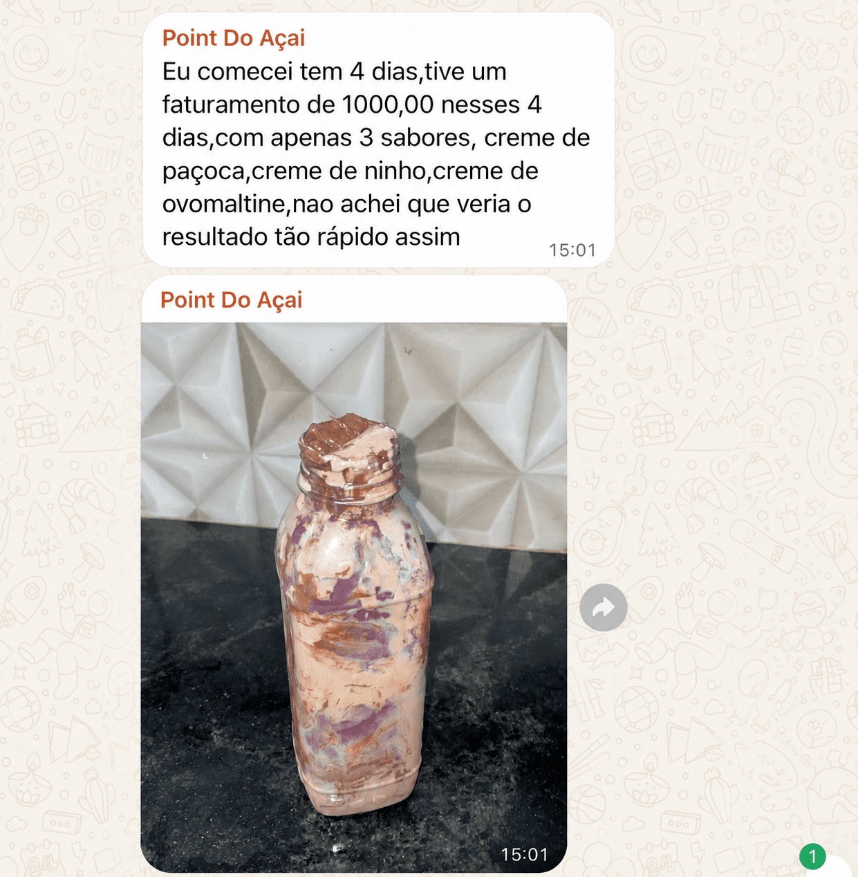 Feedback real de aluno do Método Açaí Gourmet na Garrafa Lucrativo