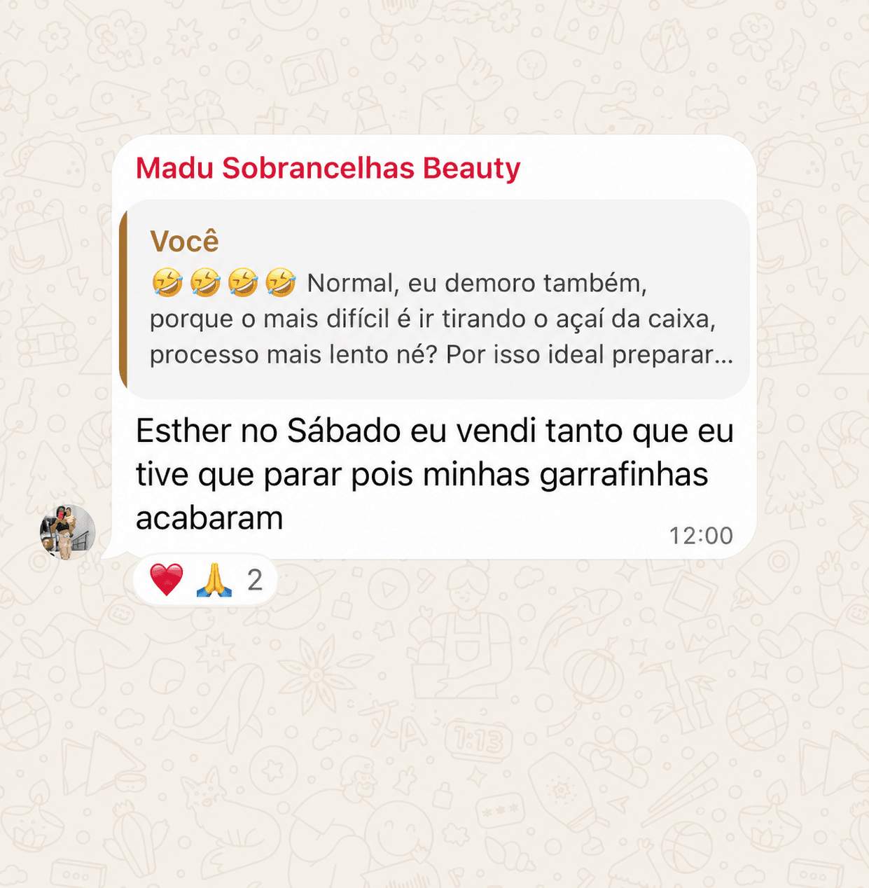 Feedback real de aluno do Método Açaí Gourmet na Garrafa Lucrativo